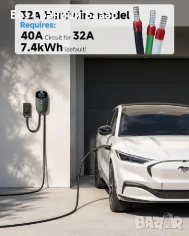 Нова EVDANCE зарядна станция Type 2 7.4kW 32A WiFi Bluetooth 6.5м кабел EV зарядно кола, снимка 2 - Аксесоари и консумативи - 55959473