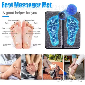 EMS масажор за крака с електростимулация за подобряване на циркулацията преносим, USB, черен , снимка 4 - Масажори - 49378648