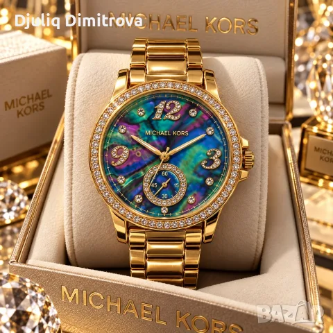 Michael Kors Glamour – Златен часовник с кристали