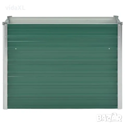 vidaXL Градинска висока леха поцинкована стомана 100x40x77 см зелена, снимка 4 - Саксии и кашпи - 56147619
