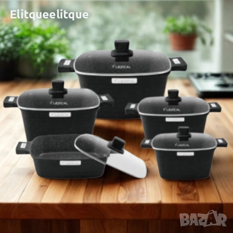 Комплект касероли от 10 части Lexical, серия IMPERIAL FLEX SERIES от гранит, снимка 4 - Съдове за готвене - 52185282