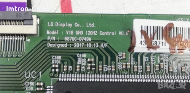 TCon BOARD, 6870C-0704A,V17_43/49/55UHD_SONY MEMC_60Hz_Ver0.3, SONY KD-43XE8077,KD-43XE8005, снимка 2 - Части и Платки - 41920977