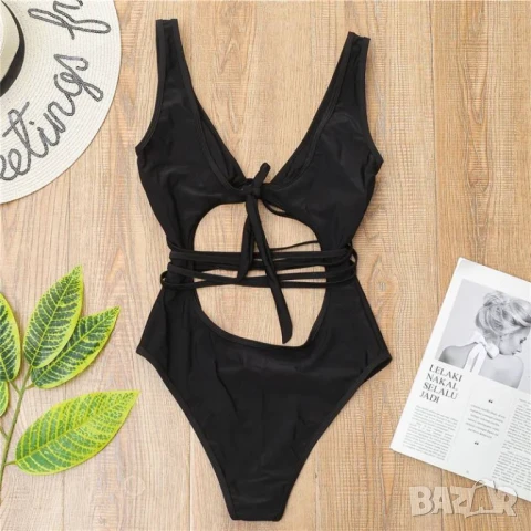 Ефектен цял бански наличен в 4 цвята, снимка 4 - Бански костюми - 50761237