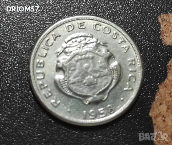 Монета Коста Рика - 1 бр. [1958], снимка 2 - Нумизматика и бонистика - 51937394