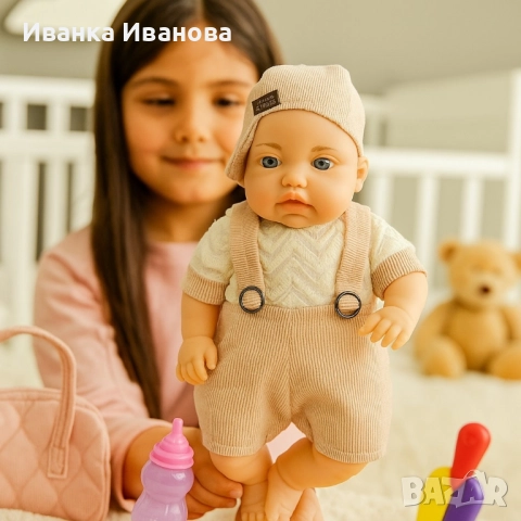 Реалистично говорещо бебе с аксесоар шише, снимка 3 - Кукли - 51728612