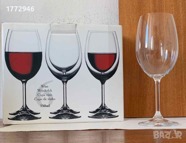 Чаши за вино 350 мл, Бохемия Кристал - комплект 6+1