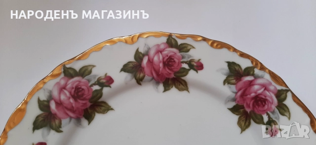 Голяма порцеланова чиния за стена плато порцелан поднос рози цветя , снимка 5 - Други ценни предмети - 52055560