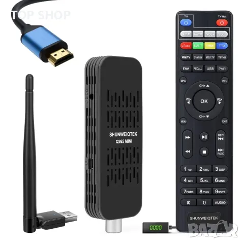 SHUNWEIQTEK Q265 mini Медия Плейър/PVR запис/Цифров DVB-T2 TV Stick декодер/MT7601/USB/WiFi