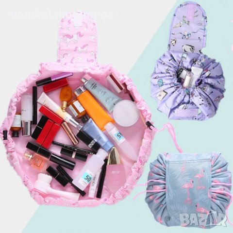 Практична чанта за козметика, Пристягане с връв, Два цвята, снимка 3 - Чанти - 34484711