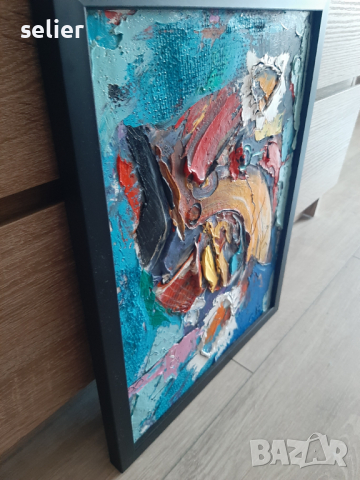 Авангард-маслени бои,релефна картина, снимка 3 - Картини - 35715370