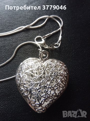 Сребърно колие Сърце , снимка 4 - Колиета, медальони, синджири - 42273949