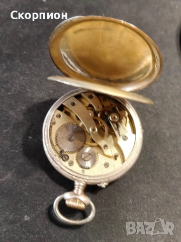 Швейцарски СРЕБЪРЕН джобен часовник 1901г. с позлата - 6 РУБИНА - ПРОМОЦИЯ, снимка 12 - Джобни - 48366603