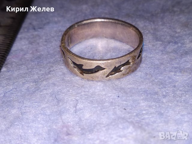 СТАР СРЕБЪРЕН ФИГУРАЛНО ОРНАМЕНТИРАН ПРЪСТЕН ХАЛКА СРЕБРО 925 с ОКСИДАЦИЯ 38276, снимка 10 - Пръстени - 40940306