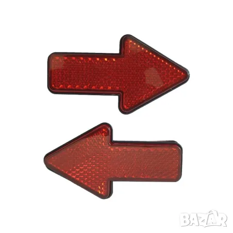 Червени светлоотразители стрелка 70 x 40 mm 2 броя, снимка 2 - Аксесоари и консумативи - 55863989