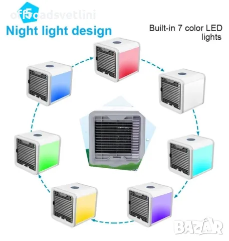 НОВ Портативен Мини преносим климатик за охлаждане с LED 7 цвята , снимка 3 - Аксесоари и консумативи - 50129099