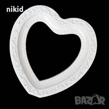 Сърце с декорация рамка силиконов молд форма фондан гипс декор украса