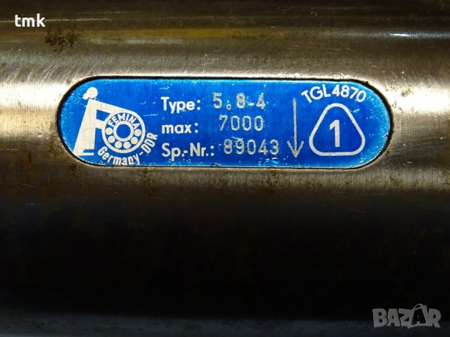Шпиндел за шлайф Femina 5.8-4 ф80 L-250 TGL4870 7000min-1, снимка 2 - Резервни части за машини - 40131589