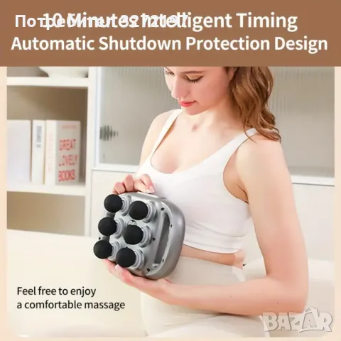 Професионален клас Електрически фитнес масажор с дълбока вибрация с 6 глави, снимка 2 - Масажори - 48457163