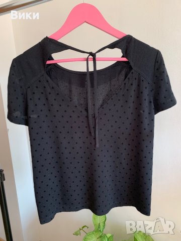 Нова черна блуза размер S, снимка 11 - Тениски - 41328743