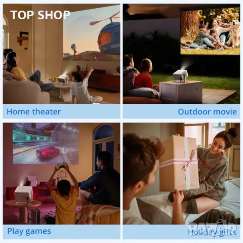 Xgody 4К интелигентен проектор, Регулируеми нива на яркост, Netflix, снимка 6 - Плейъри, домашно кино, прожектори - 49418052