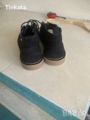Тъмно сини Боти Ben Sherman естествен велур, снимка 4 - Мъжки боти - 53810761