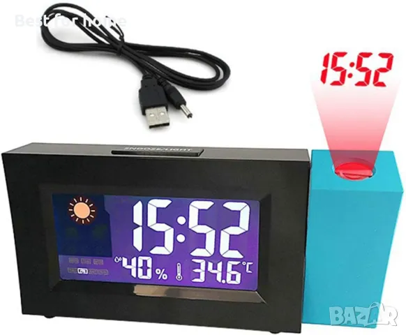 Прожекционен будилник Nicoone, снимка 3 - Друга електроника - 49165250