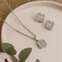 Елегантен комплект колие с обеци, снимка 1