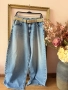 ZARA Дамски стилни широки дънки, снимка 8