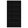 vidaXL Етажерка за обувки, черна дъб, 54x34x100,5 см, инженерно дърво, снимка 5