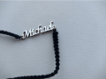 Гривна с черен конец и сребърно име Михаил , снимка 1 - Гривни - 36261330