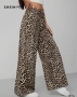 Нов леопардов панталон с широки крачоли, снимка 6
