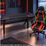 Комплект геймърско бюро с LED осветление и аксесоари и геймърски стол с RGB LED осветление и дистанц, снимка 1