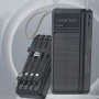 10 000 mAh Соларна батерия с LED диспей - Power Bank KLGO KP-97 с 4 вградени кабела