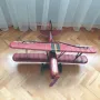 СТАР ГОЛЯМ РЪЧНО ИЗРАБОТЕН ДЪРВЕН САМОЛЕТ БИПЛАН, снимка 3