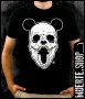 Черна тениска с щампа PANDA GOLDEN TEETH, снимка 1 - Тениски - 41974891