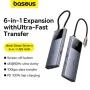 Хъб USB-C 6-в-1 Baseus Metal Gleam 2 Series, 2 x USB 3.0 + USB-C + HDMI + USB-C PD + Ethernet RJ45, снимка 7