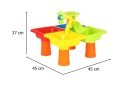Маса за игра с пясък и вода с капак и аксесоари, многоцветна, снимка 2