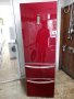 Дизайнерски огледален стъклен червен комбиниран хладилник с фризер Haier  2 години гаранция!, снимка 1 - Хладилници - 42383206
