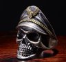 Ретро пръстен с череп -немски офицер-регулиращ, снимка 2