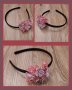 Красива диадема с черна основа и цвете в лилаво-розовата гама , снимка 1 - Аксесоари за коса - 35851534