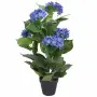 vidaXL Изкуствено растение хортензия със саксия, 60 см, синя, снимка 1