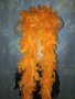 Оранжев ( боа) шал с естествени пера 180 см  , снимка 4