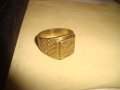 СТАР ПОЗЛАТЕН БРОНЗОВ ПРЪСТЕН ОРНАМЕНТИРАН РЪЧНО МАЙСТОРСКА АРТ ДЕКО СТИЛ ИЗРАБОТКА МАСИВЕН 18185, снимка 5