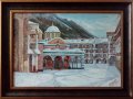 Картина "Зима в Рилския манастир", худ. А. Верещак, 1923 г., снимка 1 - Картини - 42016832