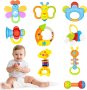 Комплект 11 образователни играчки с дрънкалки и гризалки за новородени за бебета 0-12 месеца
