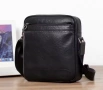 Мъжка елегантна дизайнерска чанта за през рамо /Черна естествена кожа!, снимка 1