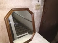 Немско винтидж осмоъгълно дървено дъб Огледало като ново 44х34х19см в средата, снимка 2