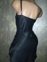 Bershka XS- Сатенена черна рокля/ подплата с тънки презрамки , снимка 6