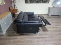 ПРОМОЦИЯ!!! Черен кожен диван тройка с ел. релакс механизъм "Sandro", снимка 8