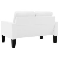 Комплект мека мебел, 3 части, бял, изкуствена кожа, снимка 7 - Дивани и мека мебел - 40304925